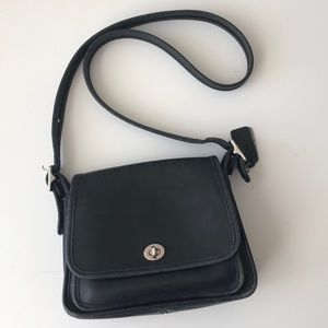 Vintage Coach Crossbody Leather Black